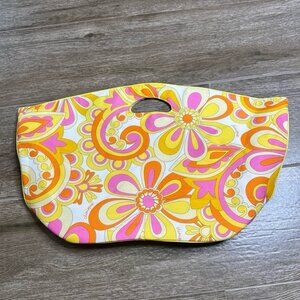 Clinique Floral Beach Tote Bag Colorful Handbag